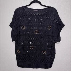 KERISMA Black and Gold Knit Top Size L